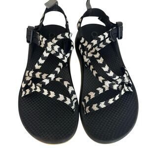 Chaco Z/Cloud X2 Remix Sandals sz 4 Y black/white geometric hiking gorpcore